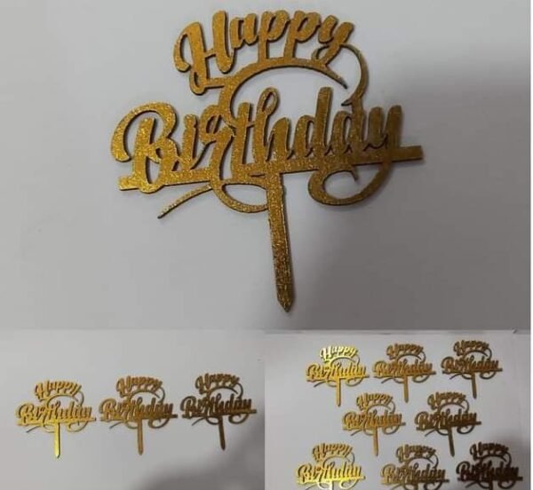 Happy Birthday Small Toppers (Pack Of 10 Pcs)