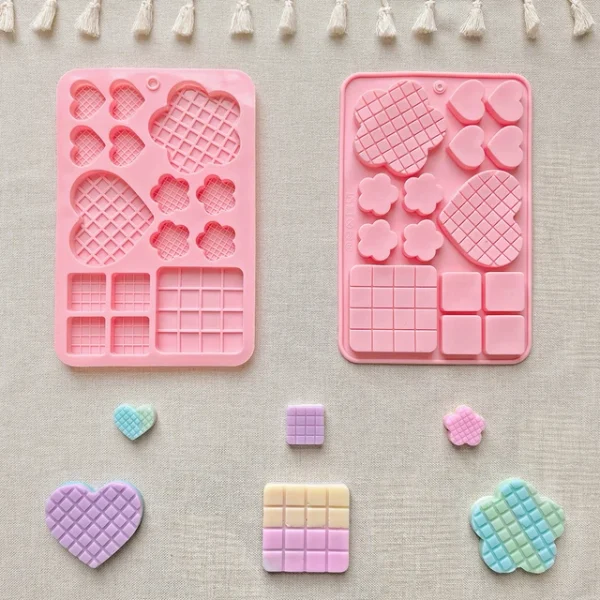 Heart Flower Block Silicone Mold