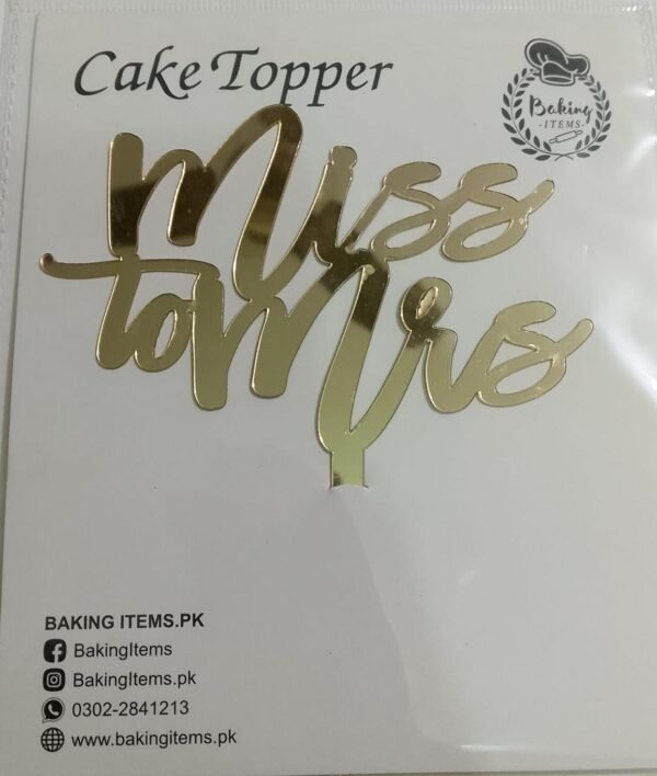 Miss To Mrs Acrylic Topper