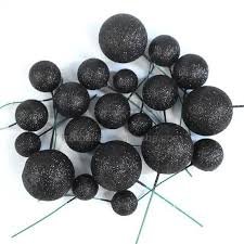 Black Faux Balls Pack Of 5 Pcs