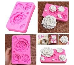 5 Cavity Rose Silicone Mold