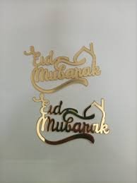 Eid Mubarak Acrylic Tags Pack Of 5 Pcs