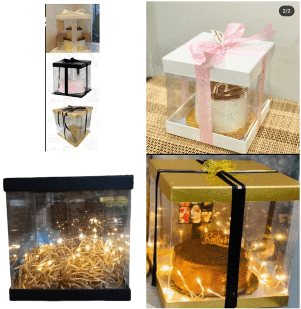 10x10x10x PVC BOX 12x12x12 PVC Box – Cake & Gift Packaging