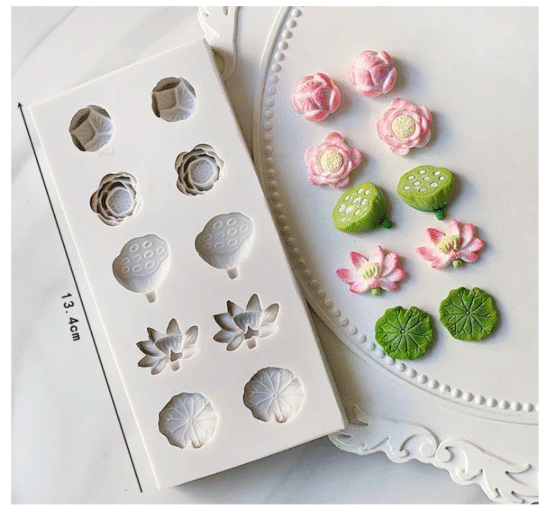 10 Cavity Lotus Flower Mold