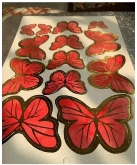 13 Pcs Red Butterfly – Cake Decoration
