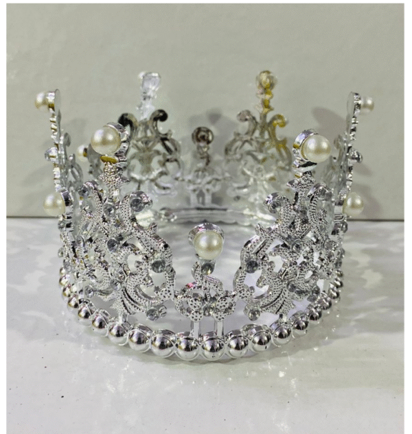 Silver Pearl Crown – Graceful Cake Topper