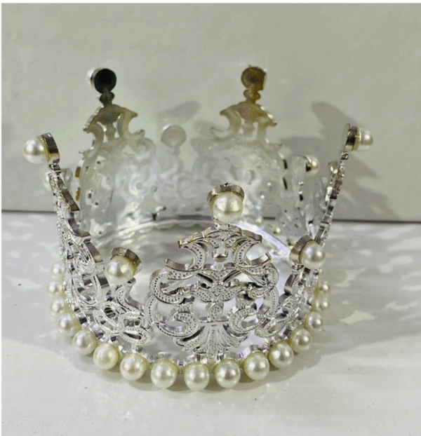 Silver Pearl Crown – Royal Elegance for Every Cake